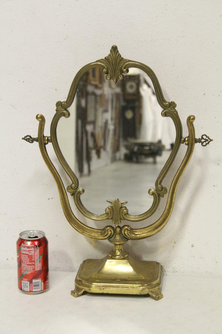 French brass/bronze framed table mirror (1 of 9)