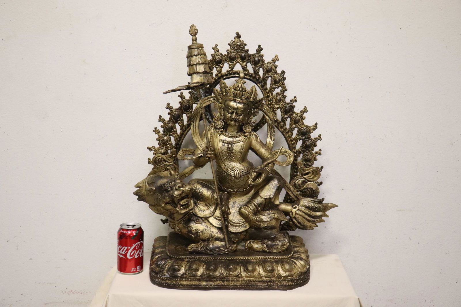 Massive brass/bronze sculpture of deity (1 of 9)