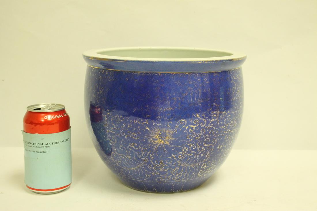 Chinese antique blue glazed porcelain planter (1 of 10)