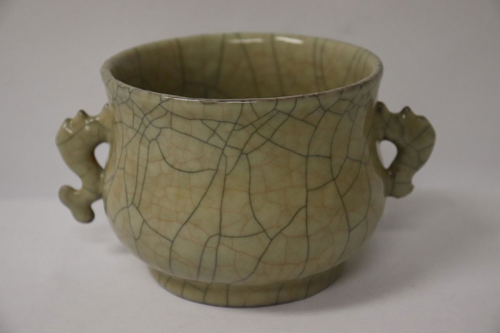 Chinese crackleware handled censer (1 of 9)