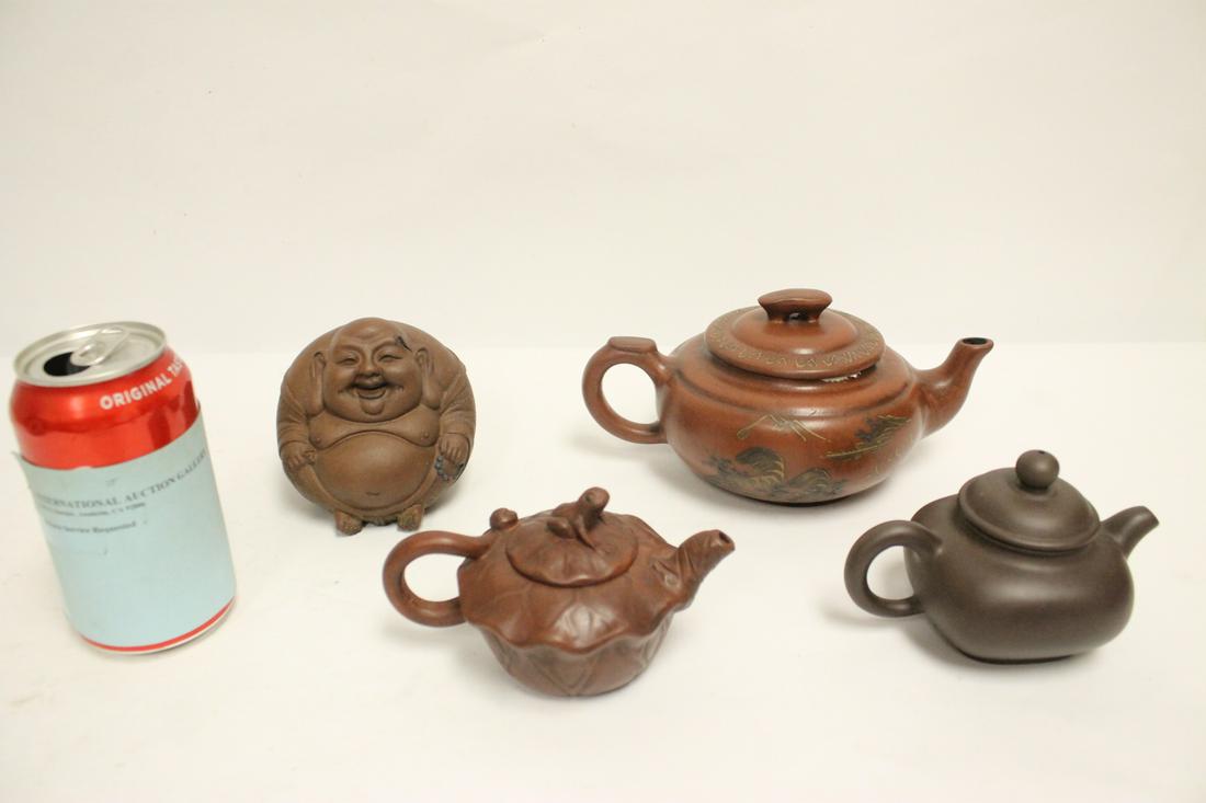 3 Yixing teapots and a Yixing ornaments (1 of 10)