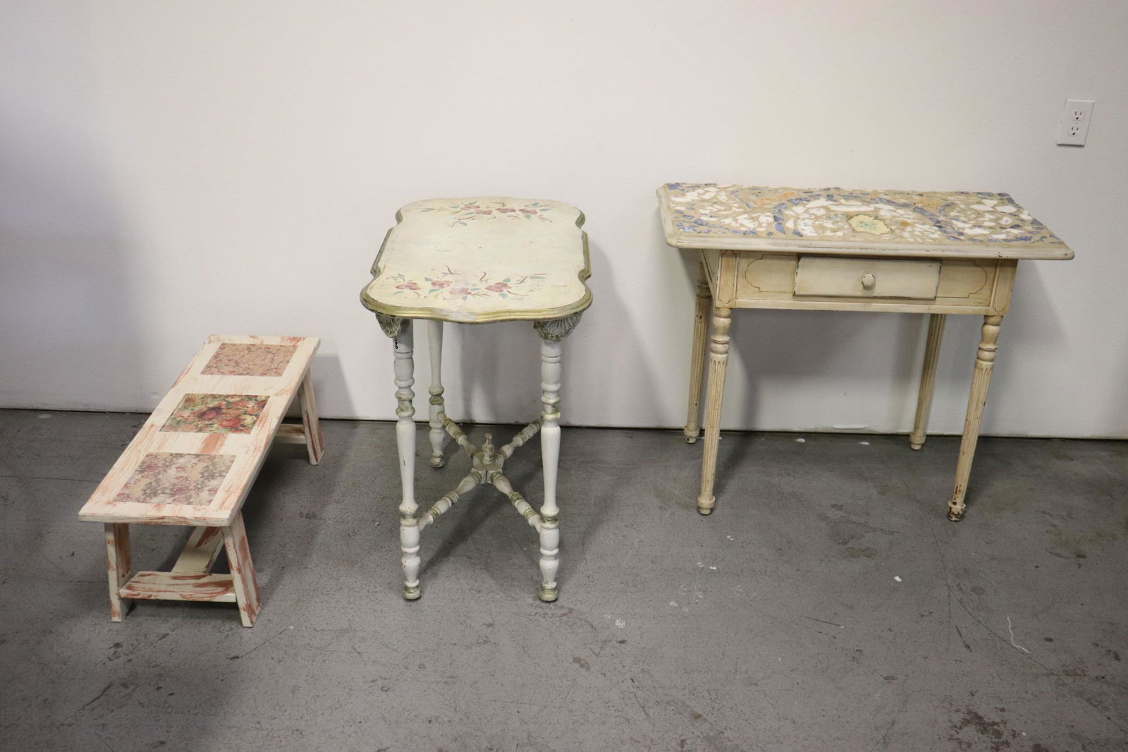 3 painted white tables (1 of 10)
