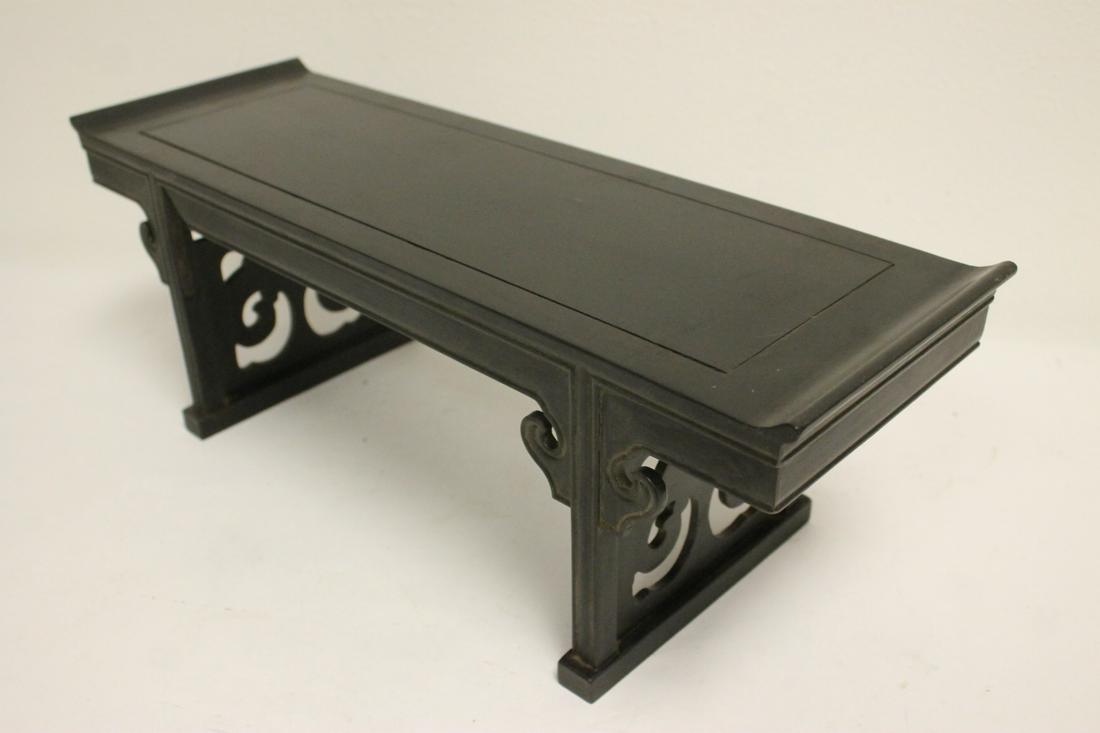 Chinese rosewood table top pedestal stand (1 of 10)