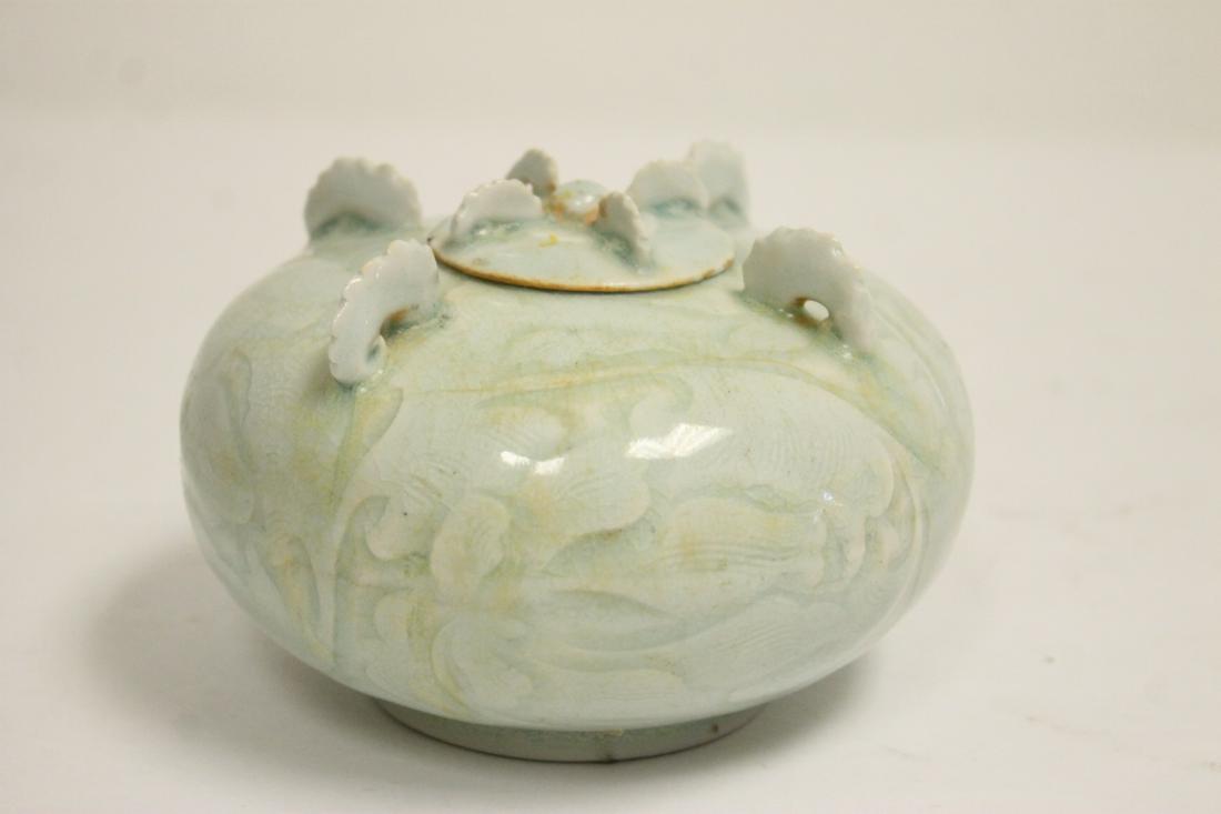 Chinese sky blue glazed covered censer (1 of 10)