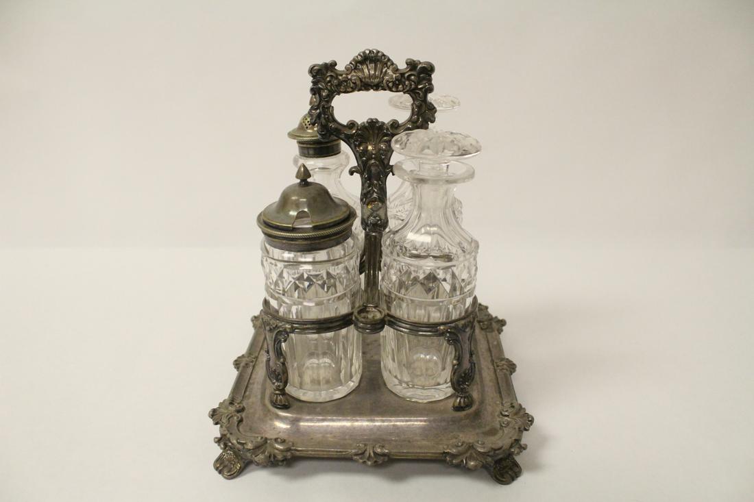 Victorian silverplate based cruet set (1 of 9)