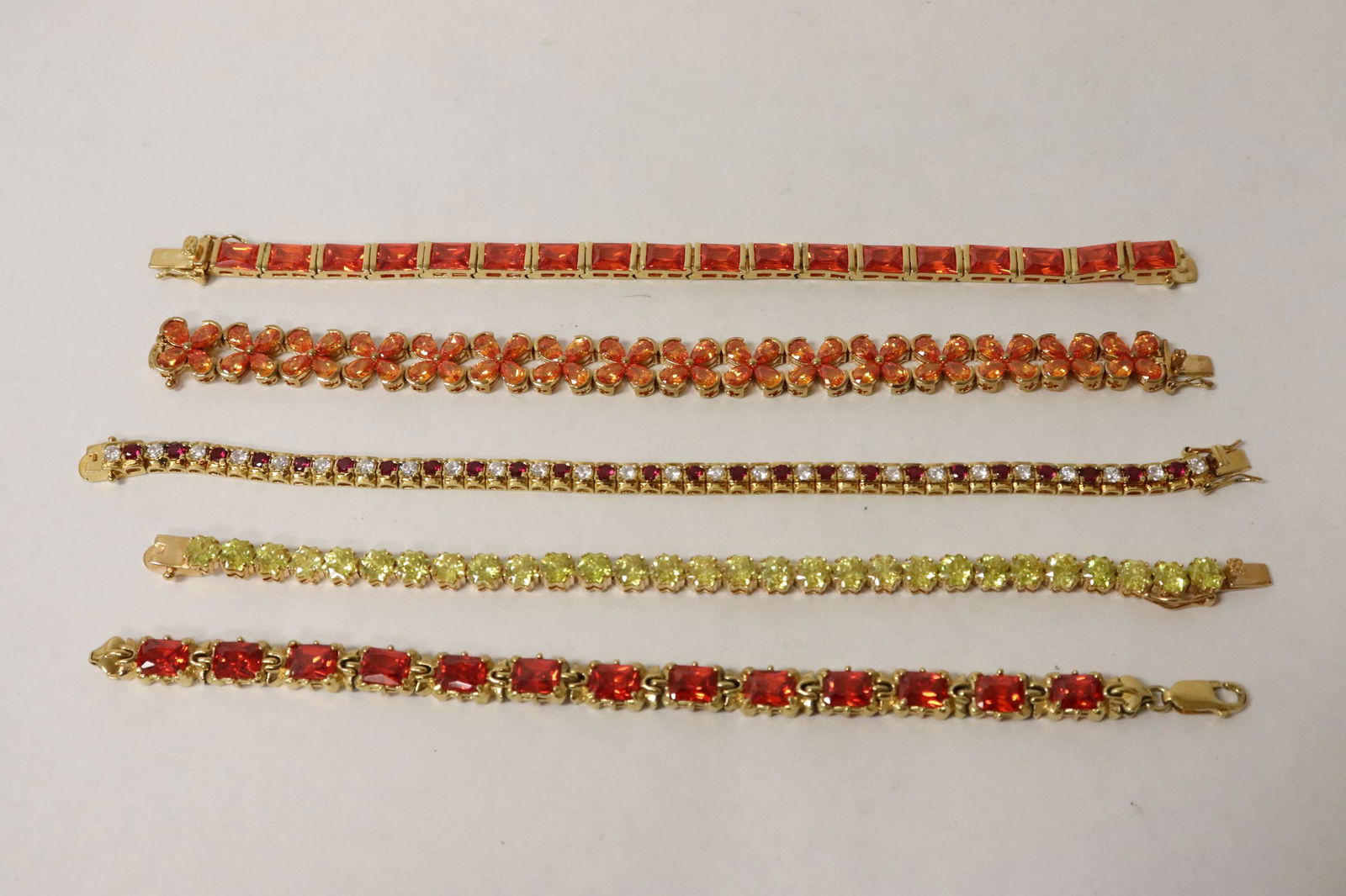 5 fancy sterling bracelets with stones (1 of 10)