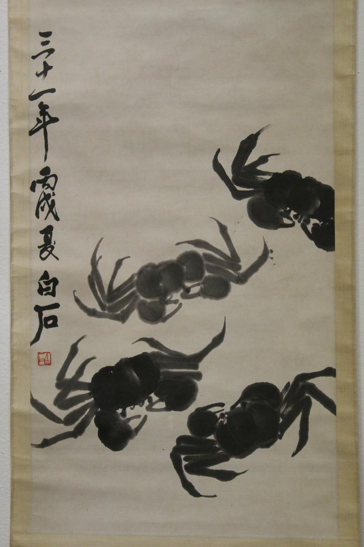 Chinese watercolor scroll "crabs" (1 of 9)