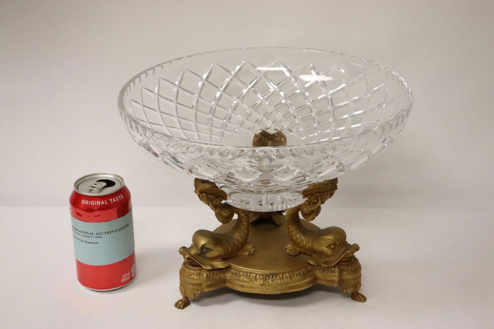 A crystal centerpiece with gilt metal base (1 of 10)