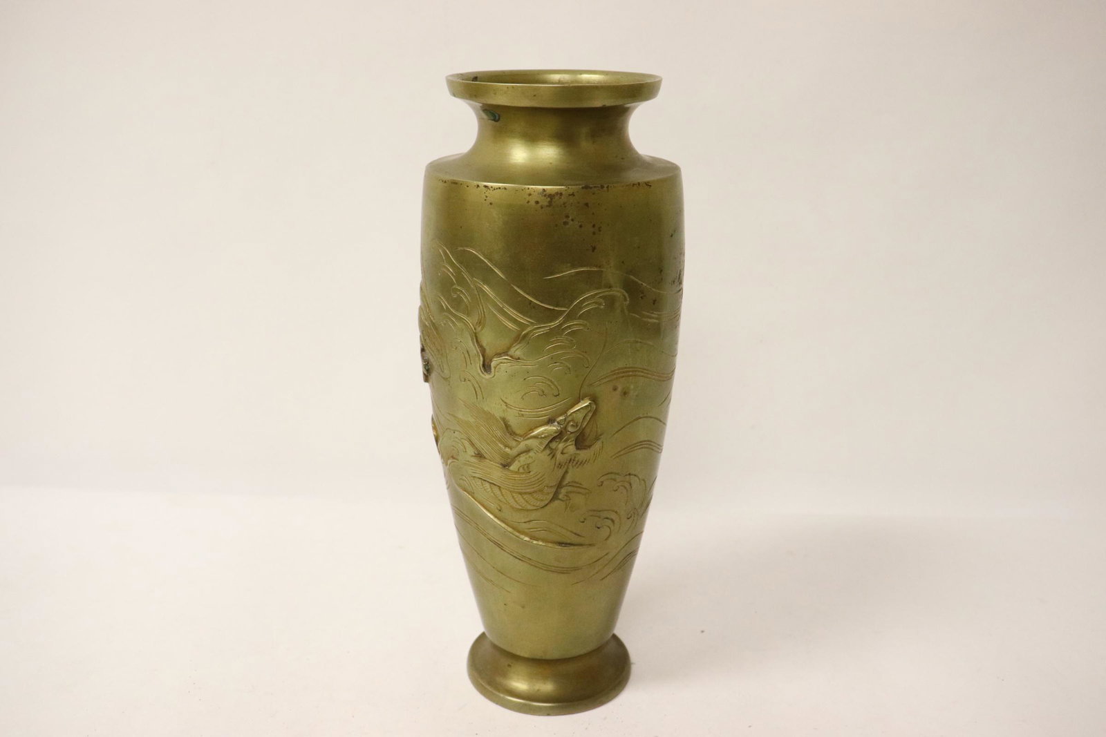 Antique Japanese bronze shakudu vase (1 of 9)