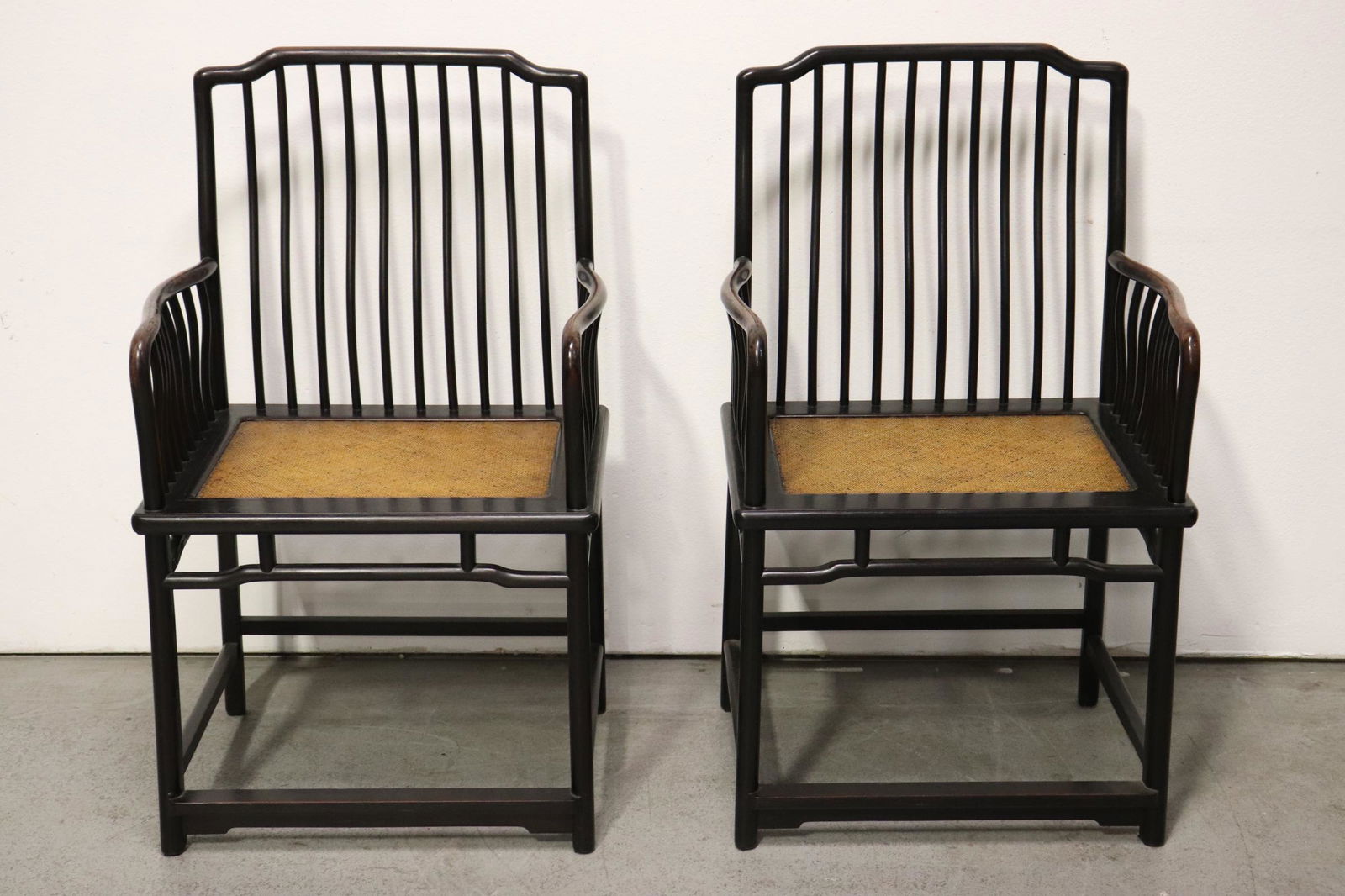 Pair Chinese vintage zitan wood armchairs (1 of 12)