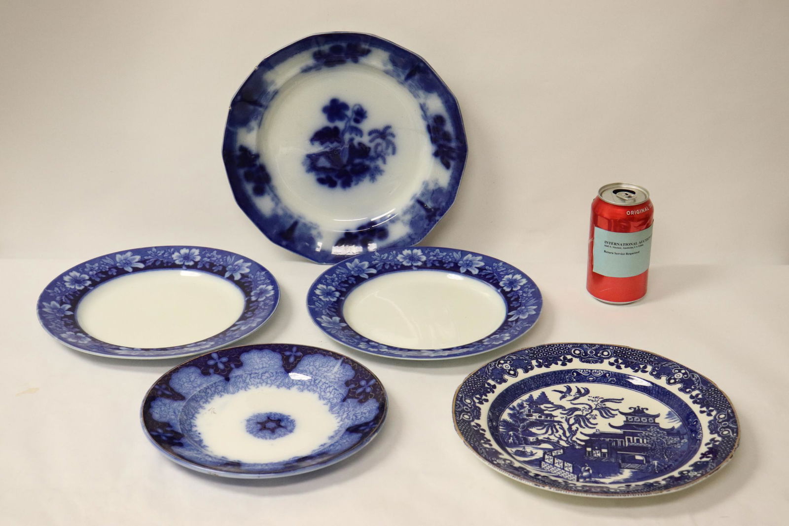 5 antique flow blue plates (1 of 10)