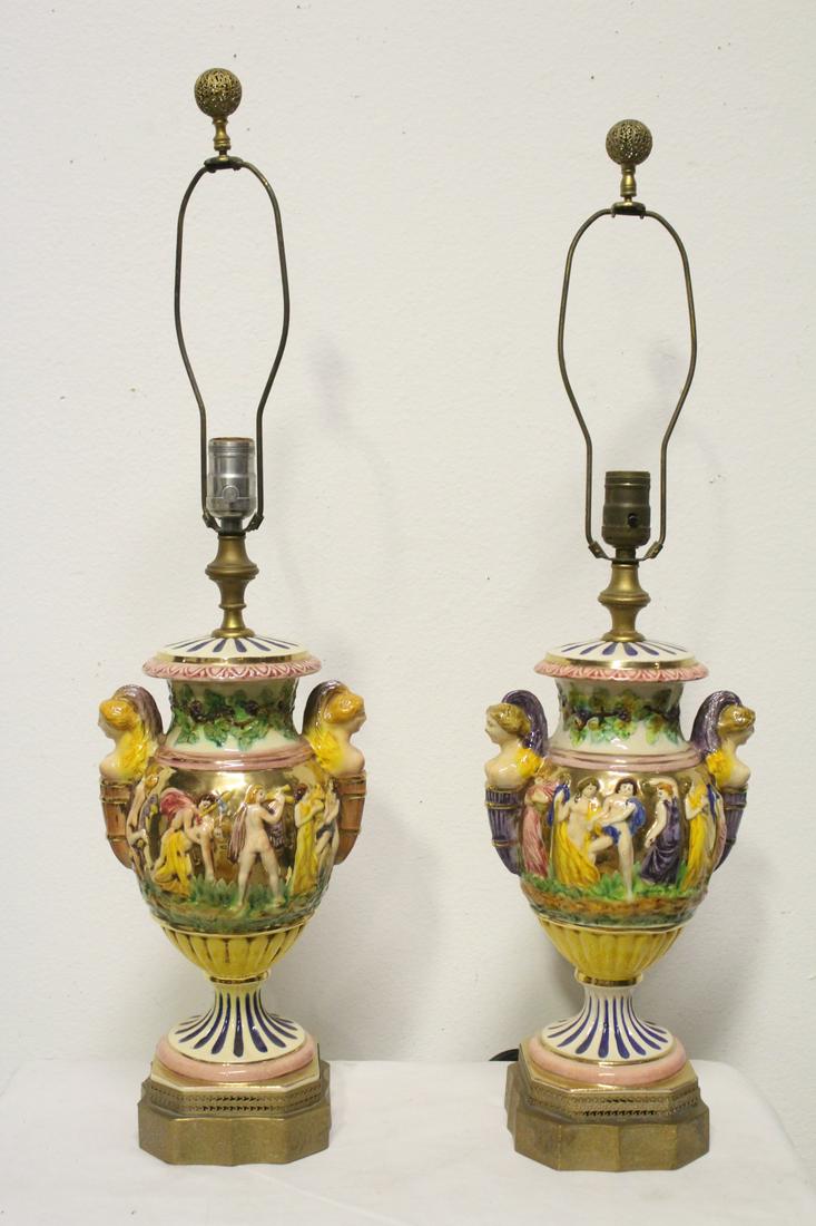 Pair vintage capodimonte porcelain lamps (1 of 11)