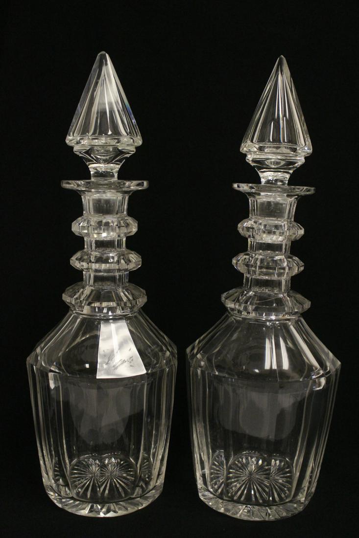 Pair Bohemian cut crystal decanters (1 of 9)