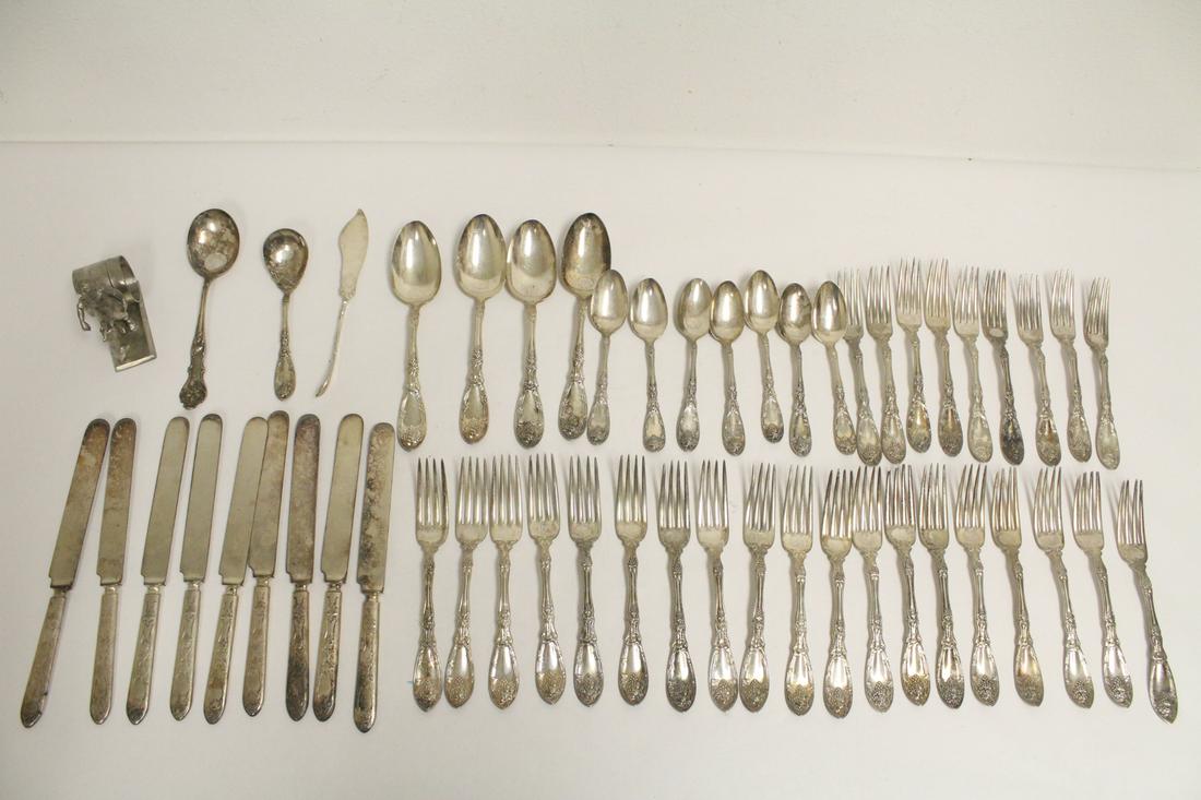 Victorian s/p flatware set & a s/p napkin holder (1 of 10)