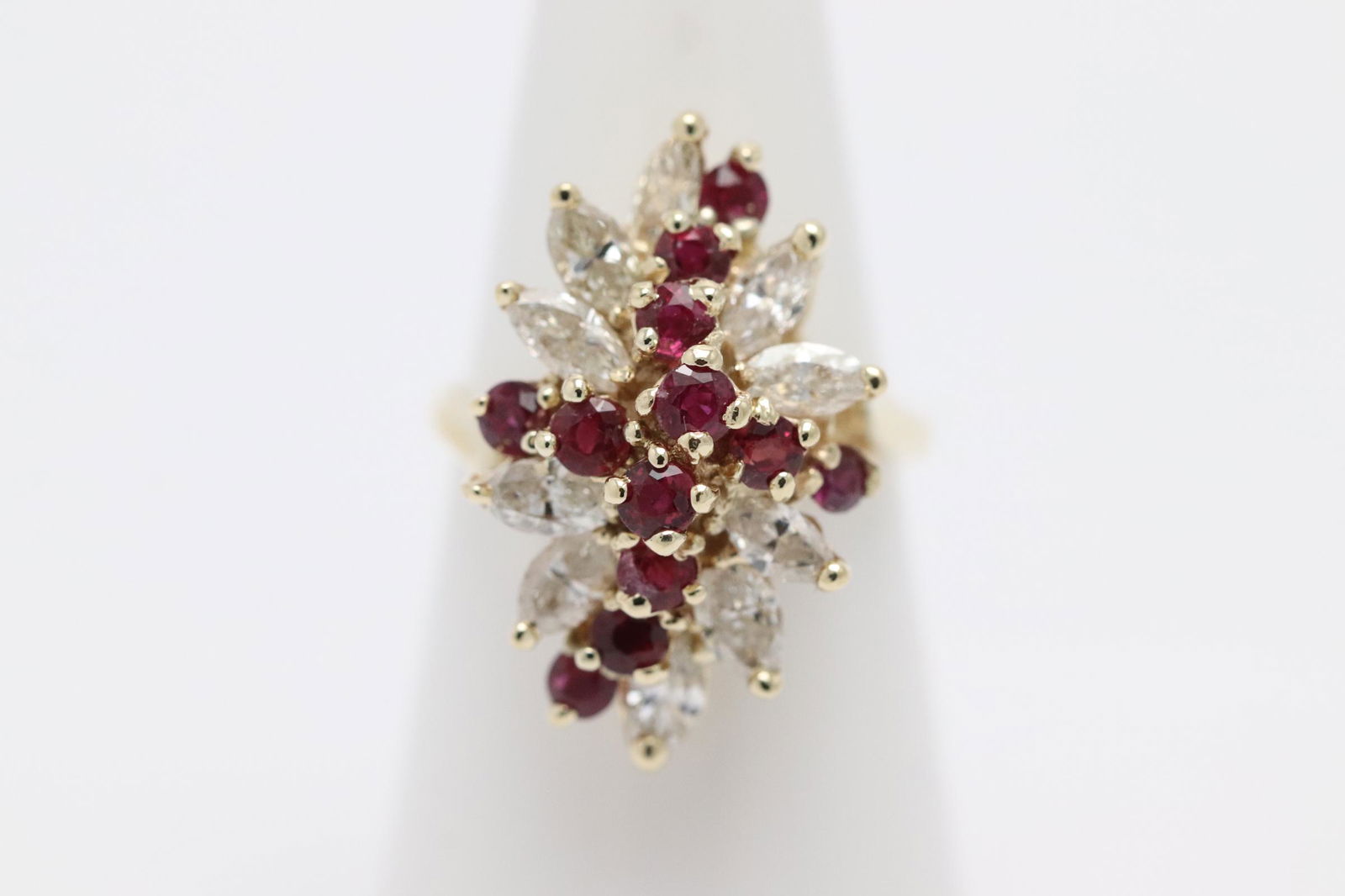 14K Y/G diamond and ruby ring (1 of 9)