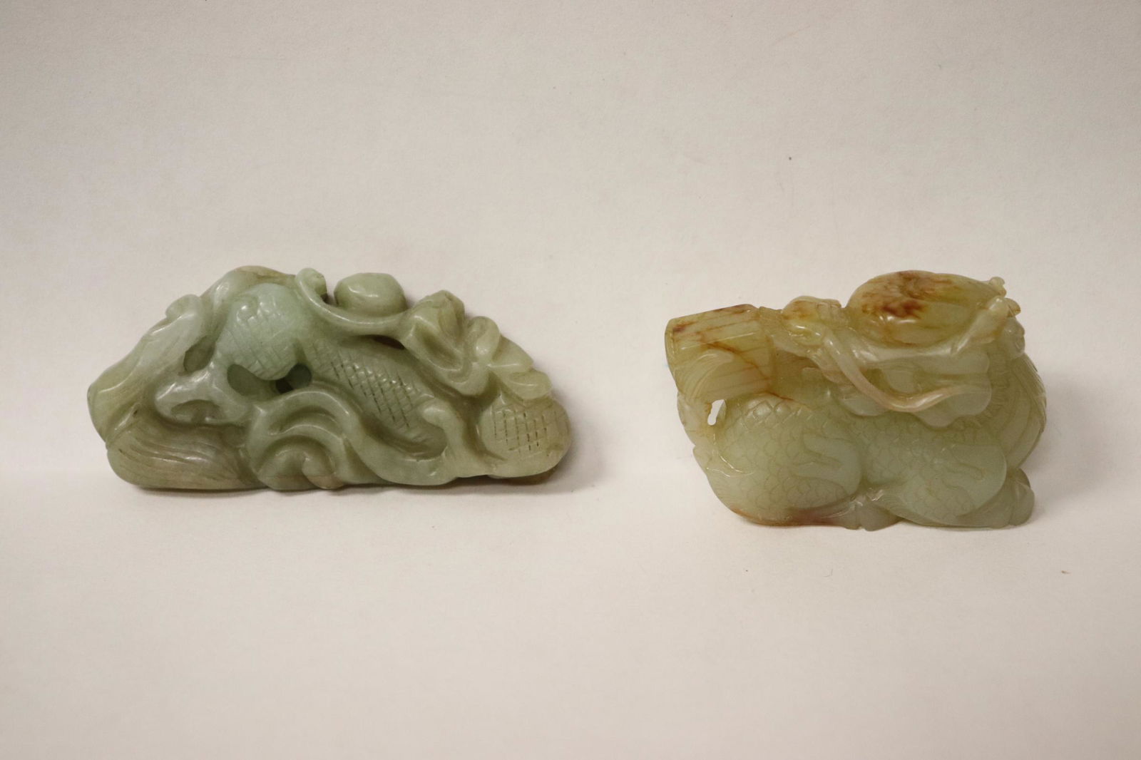 2 Chinese vintage celadon jade carvings (1 of 9)