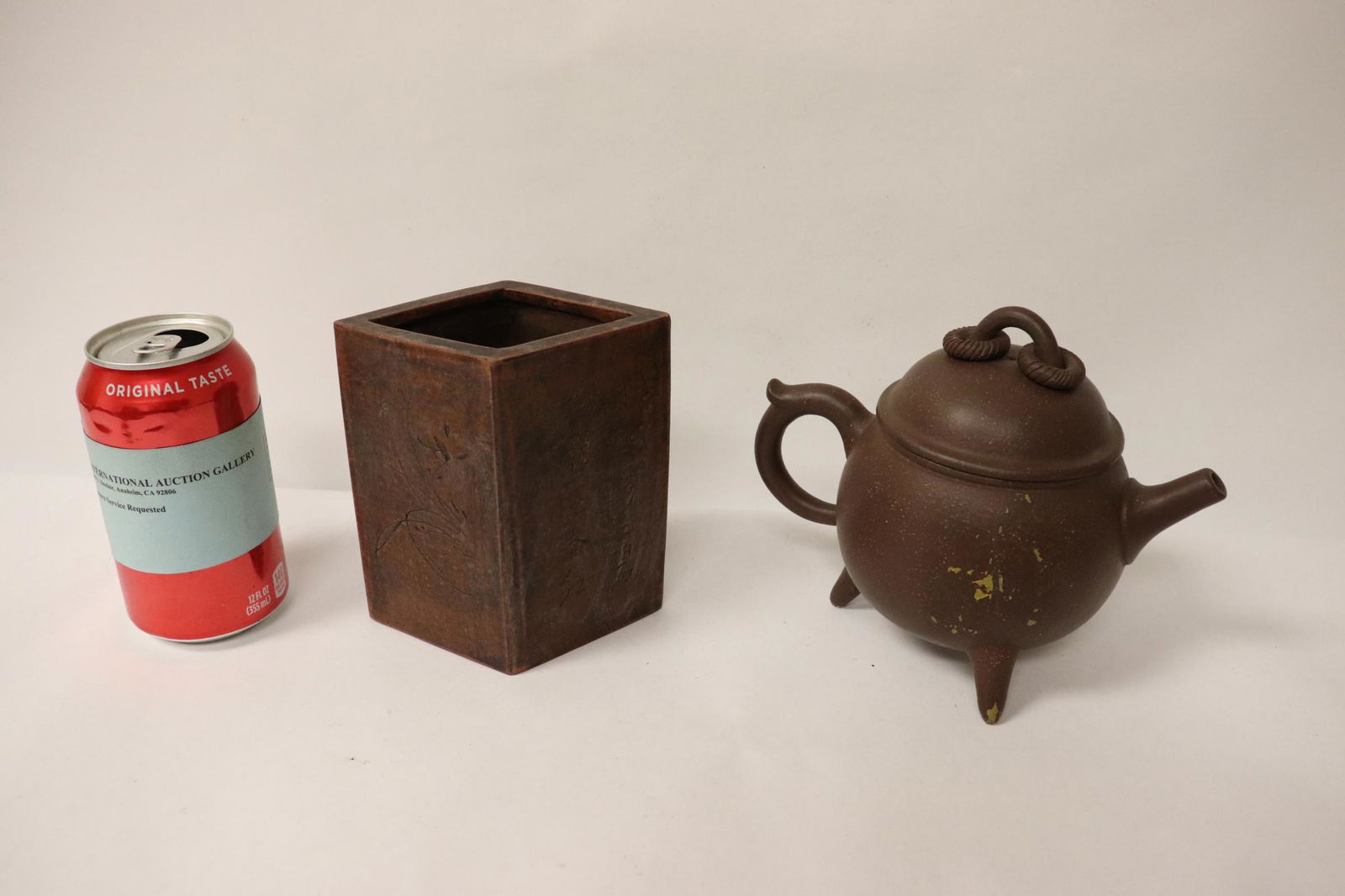 A Yixing teapot and a Yixing brush holder (1 of 10)