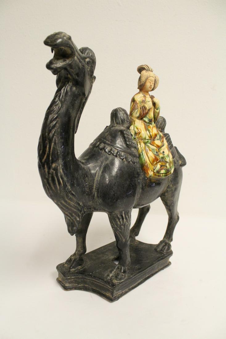 Chinese sancai style camel with lady rider (1 of 10)