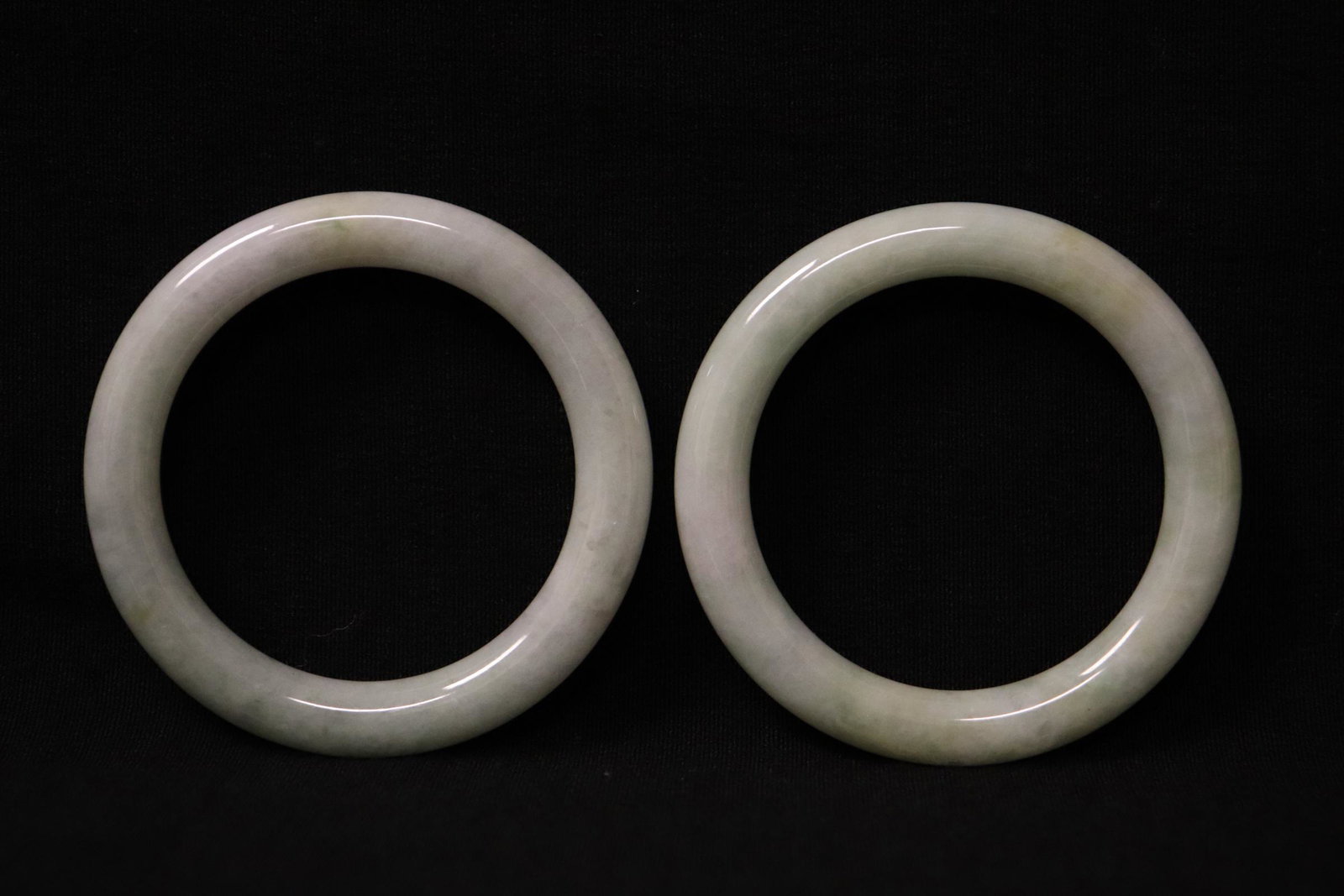 2 vintage children jadeite bangles: 2 vintage children jadeite bangles, 0.33"x2.15"dia each
