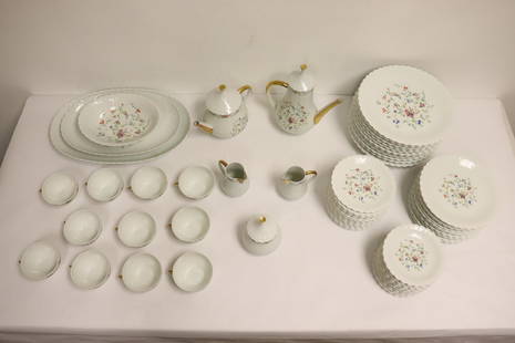 Franch Georges Boyer Limoges china in Trianon pattern: A rare set of France Georges Boyer Limoges china set in Trianon pattern, total 68 pieces