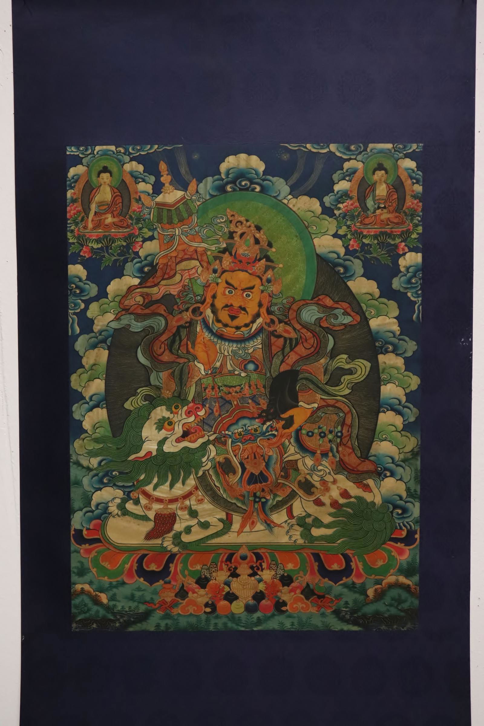 A fine Tibetan hand painted thangka (1 of 9)