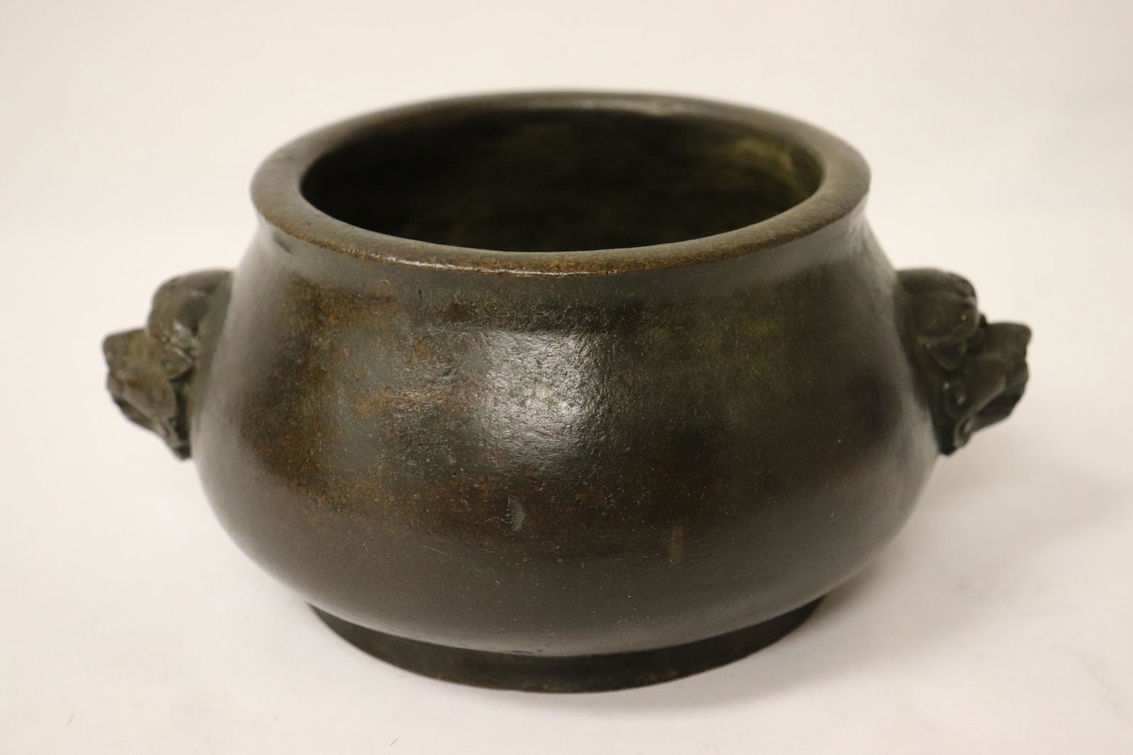 A heavy bronze open censer (1 of 9)
