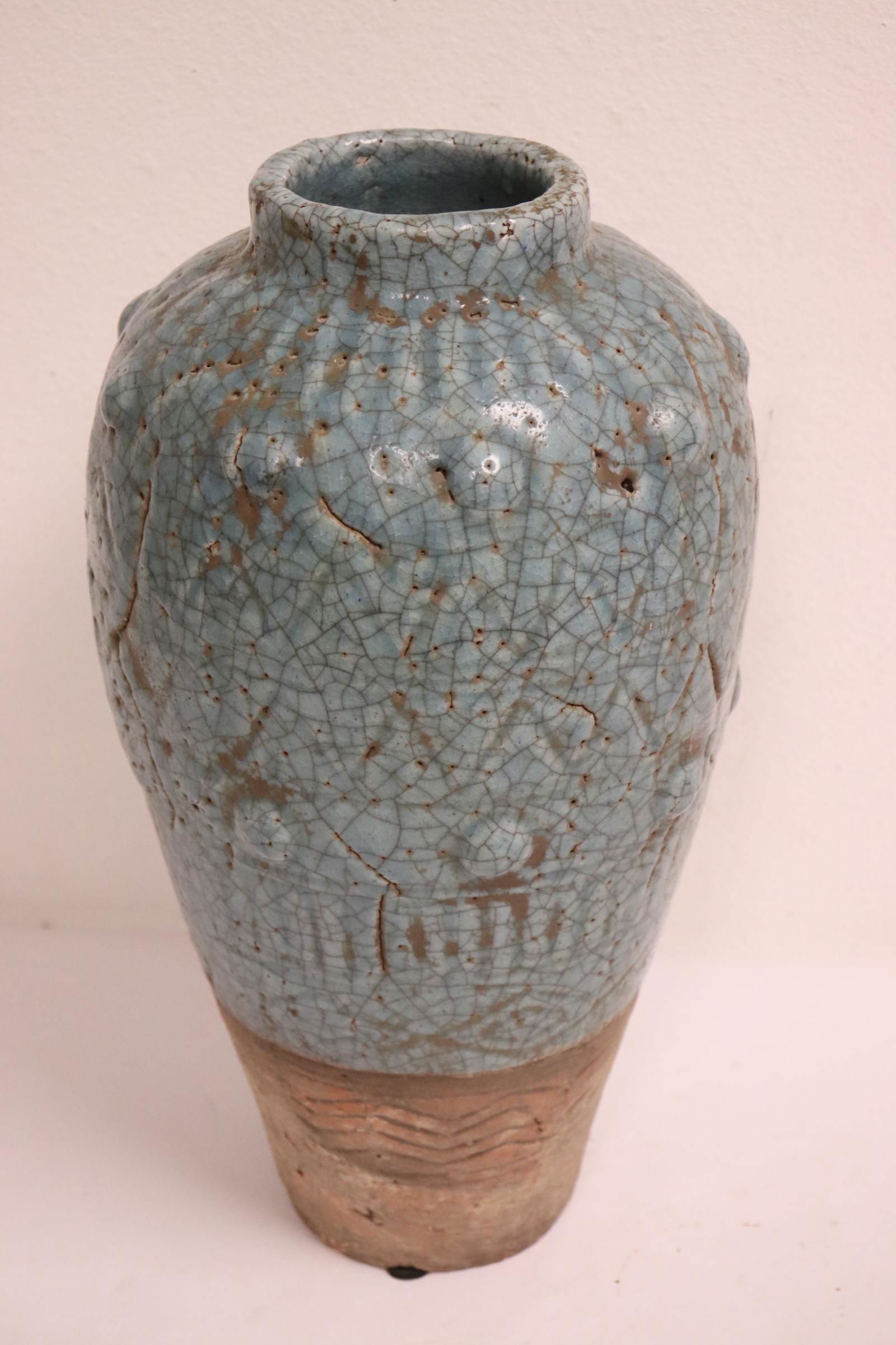 Song style blue glazed pottery jar (1 of 10)