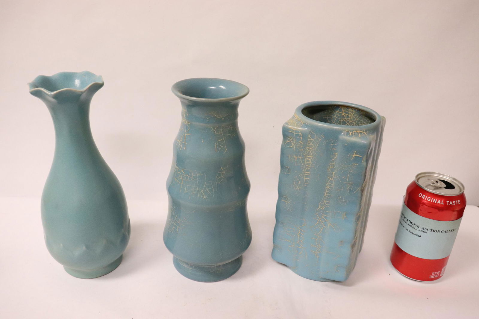 3 Song style blue glazed vases (1 of 10)