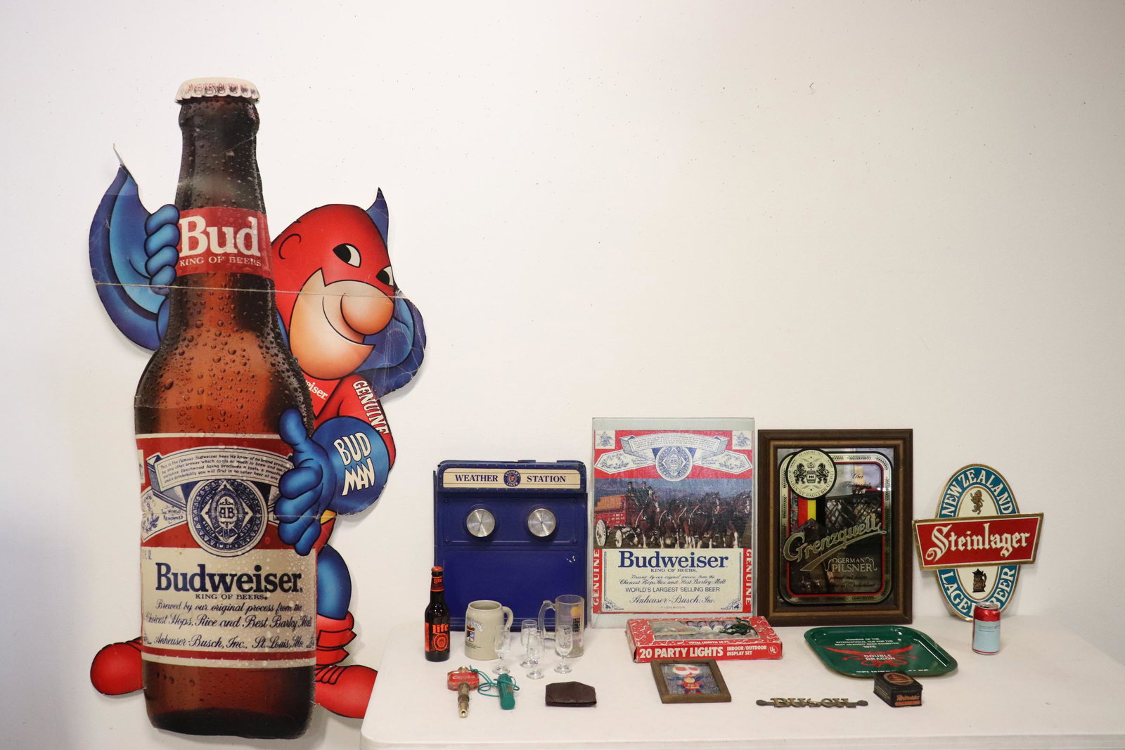 Lot of beer signs and advertisements: Lot of beer signs and advertisements