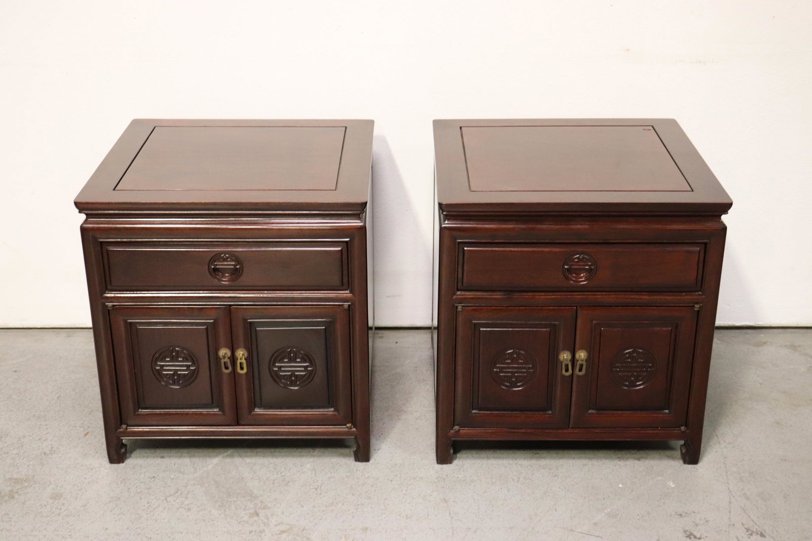 Pair rosewood square chest/ end tables (1 of 11)