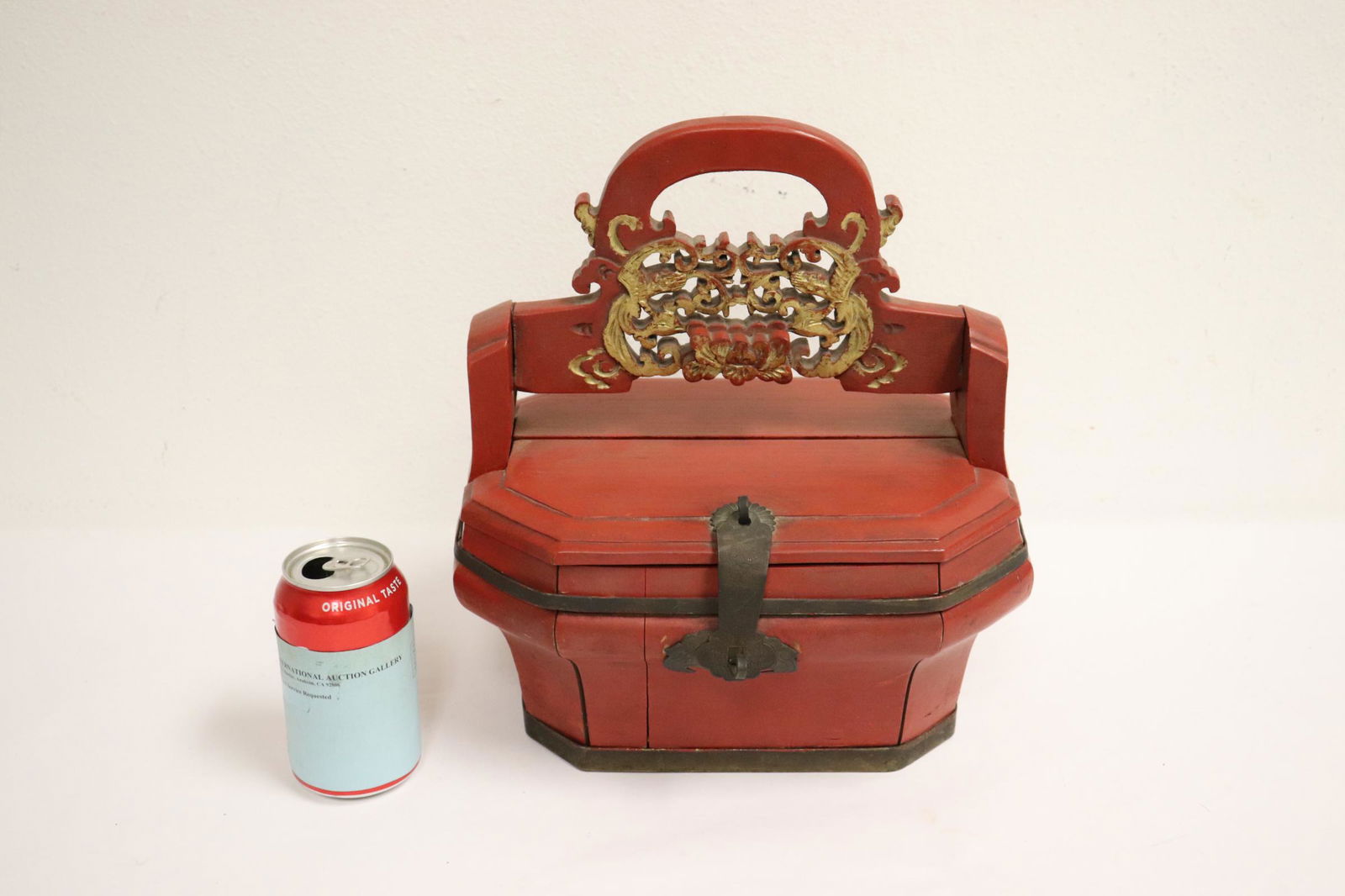 Chinese antique painted wood box (1 of 10)