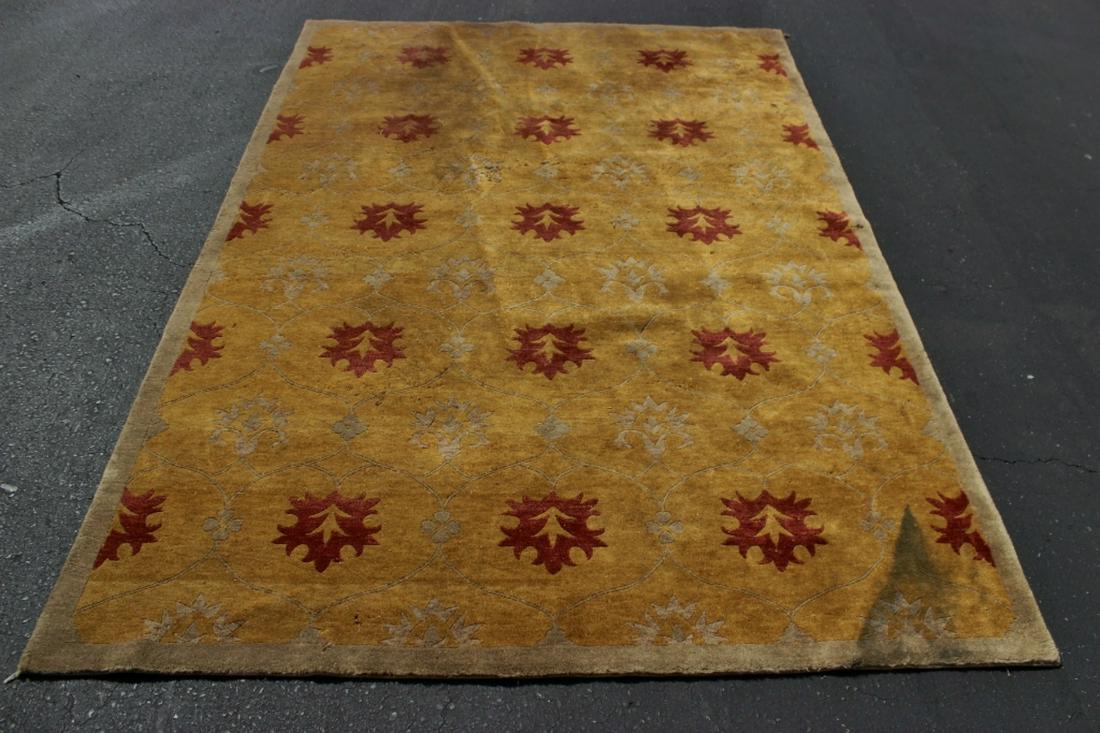 A room size decorative rug with floral pattern (1 of 8)