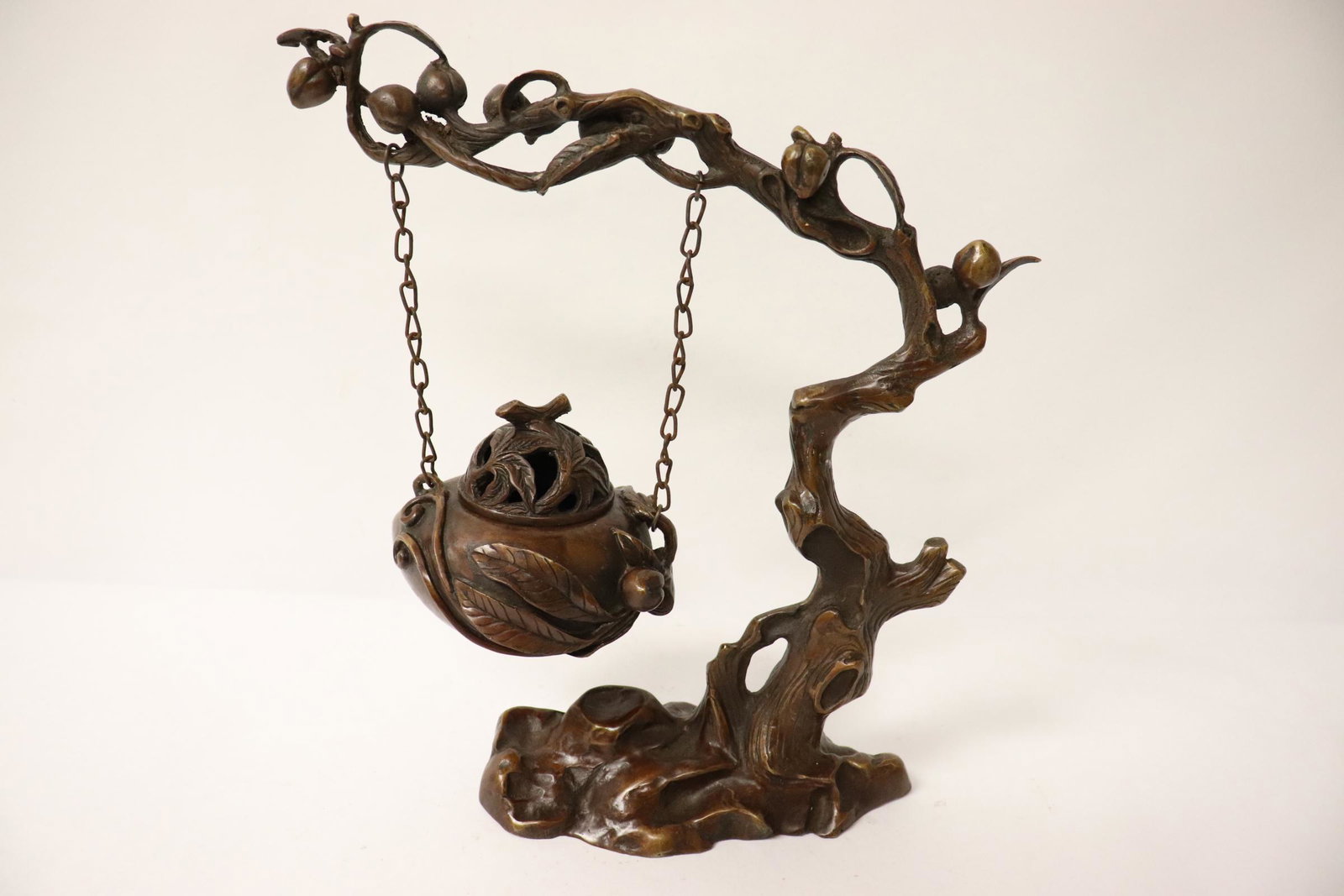 Chinese unusual hanging bronze censer (1 of 10)