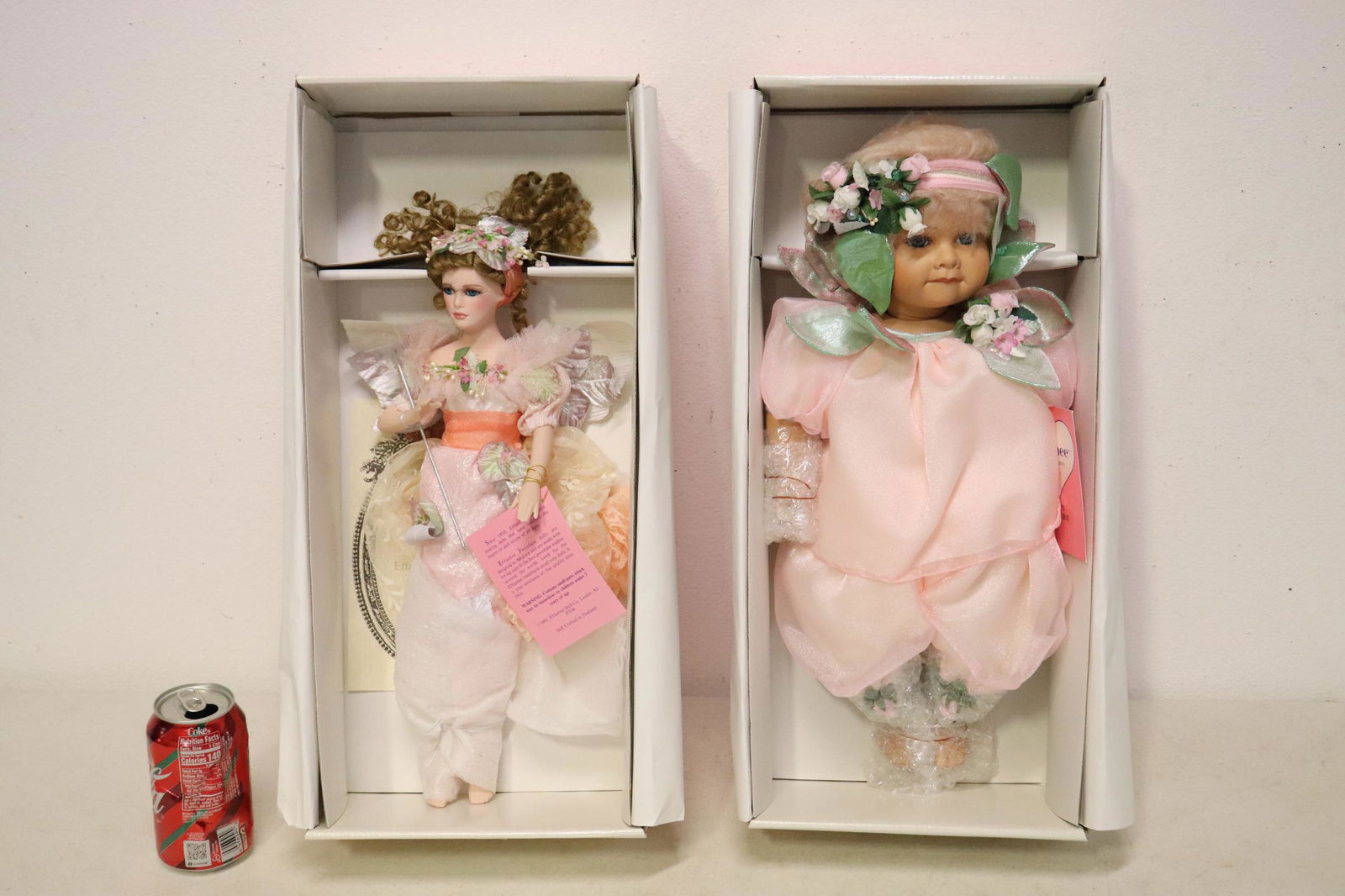 2 Effanbee dolls; "Rosebud" and "Athena": 2 Effanbee dolls; "Rosebud" and "Athena", new in box