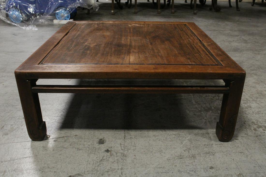 Chinese antique rosewood square low table: A fine Chinese antique rosewood square low table, 13.1"Hx35"x35"