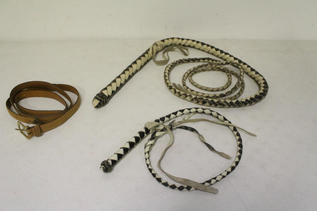 2 leather whips and a leather belt (1 of 10)