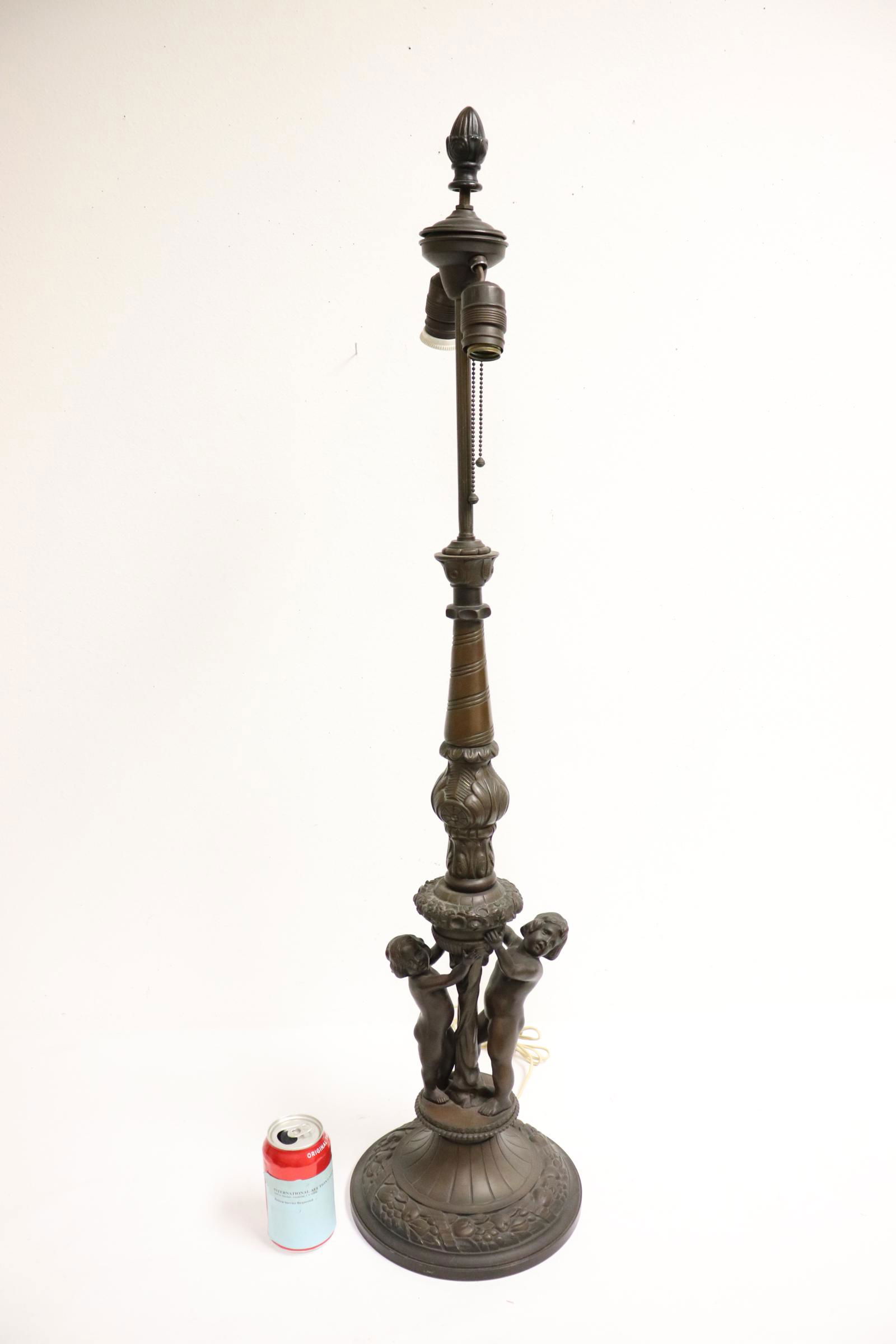 A beautiful French art nouveau bronze tall lamp (1 of 11)