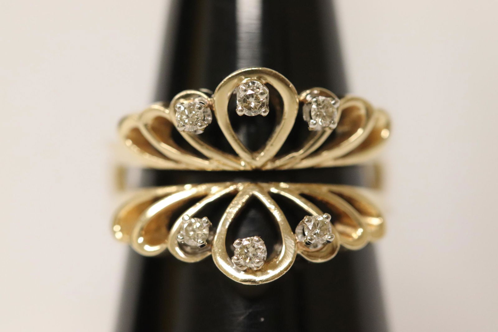 14K Y/G ring/ ring guard with brilliant cut diamonds (1 of 9)