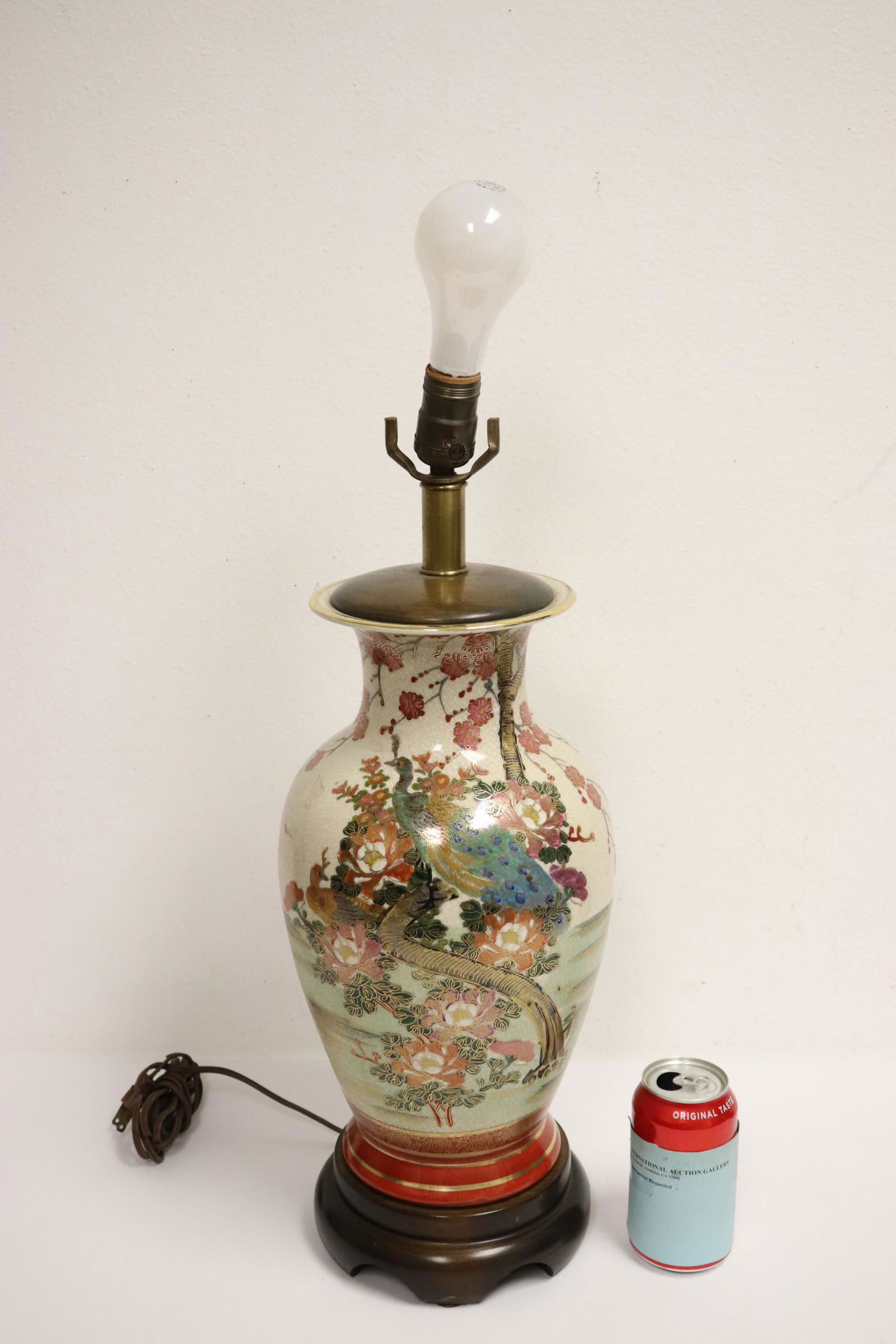Japanese satsuma vase made as lamp (1 of 10)
