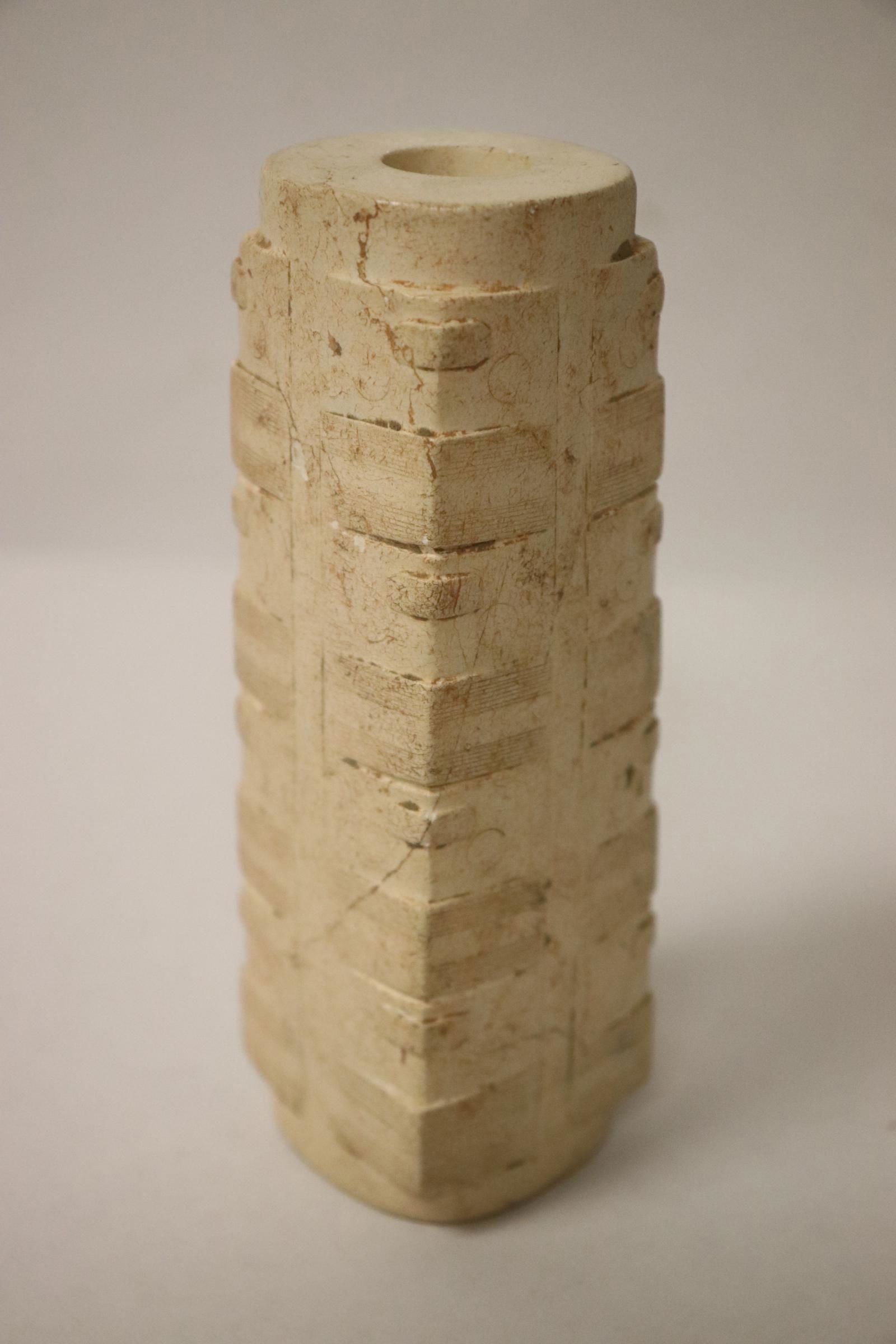 Chinese jade like stone carved zong (1 of 9)