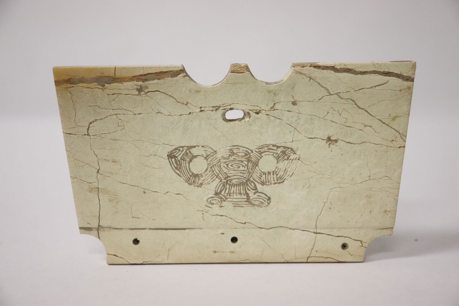 Chinese jade like stone carved plaque (1 of 7)