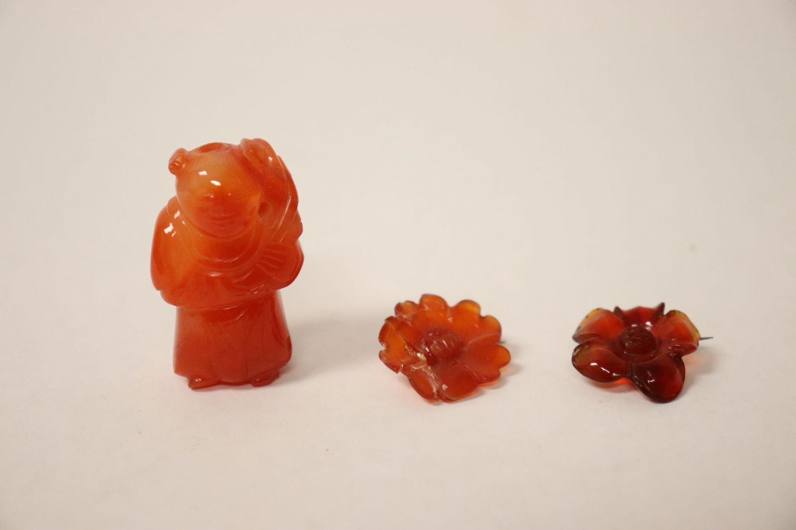 3 piece Chinese antique red agate ornaments (1 of 11)