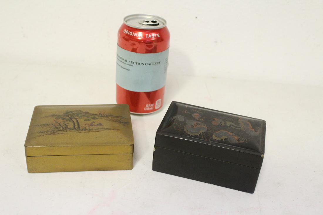 2 Chinese antique lacquer boxes (1 of 10)