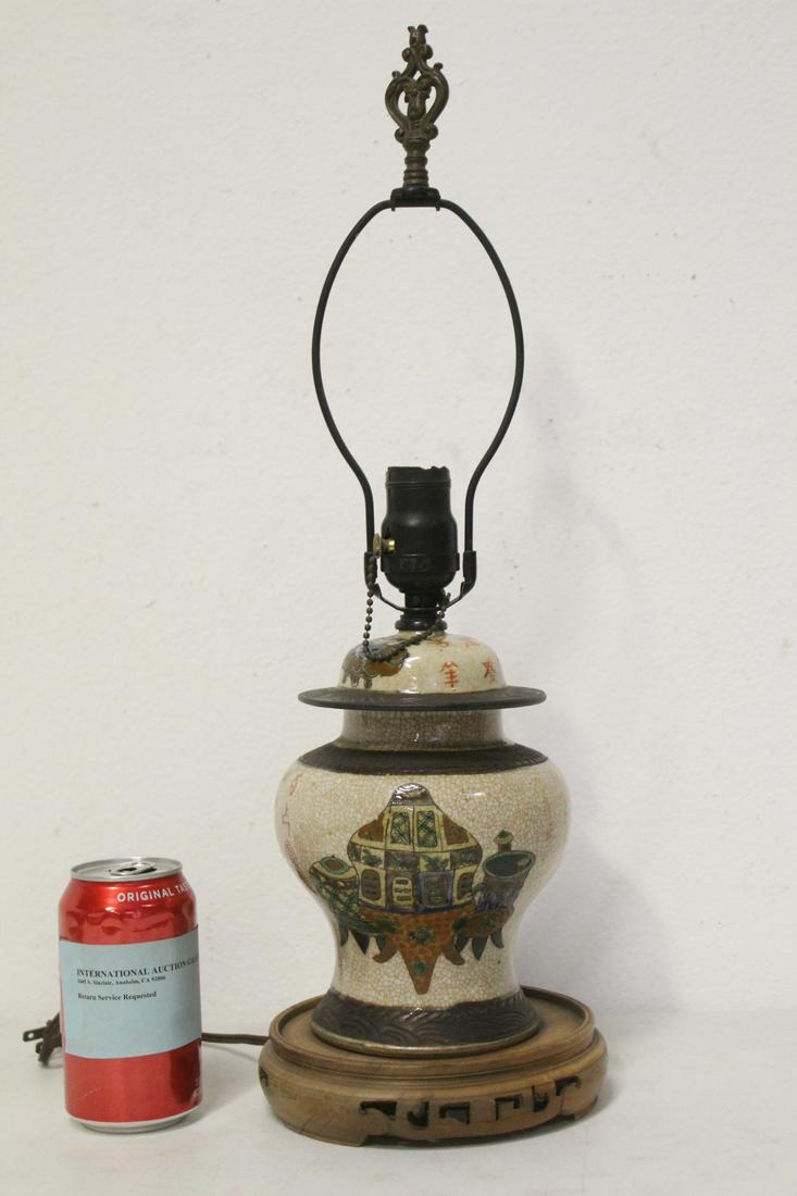 Chinese antique crackleware jar made as lamp (1 of 10)
