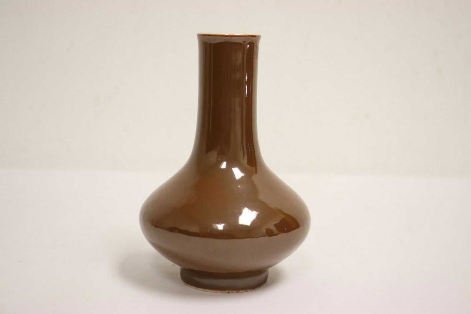 Chinese small brown glazed porcelain vase (1 of 10)
