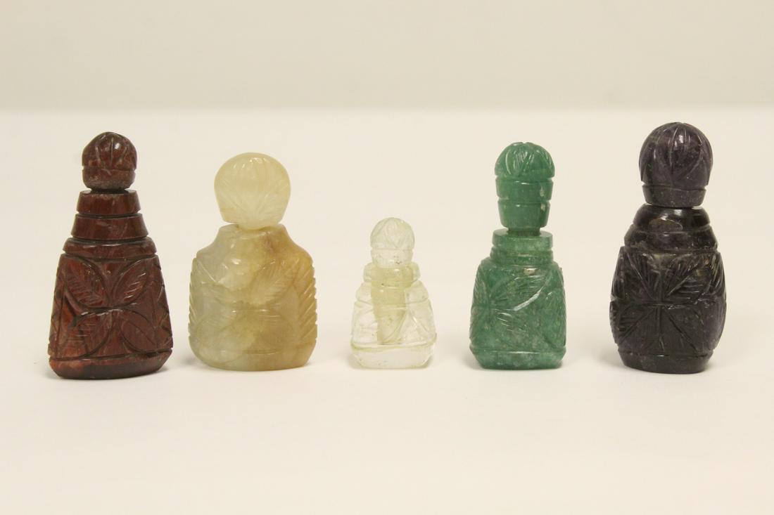 5 Chinese vintage natural stone carved bottles (1 of 10)