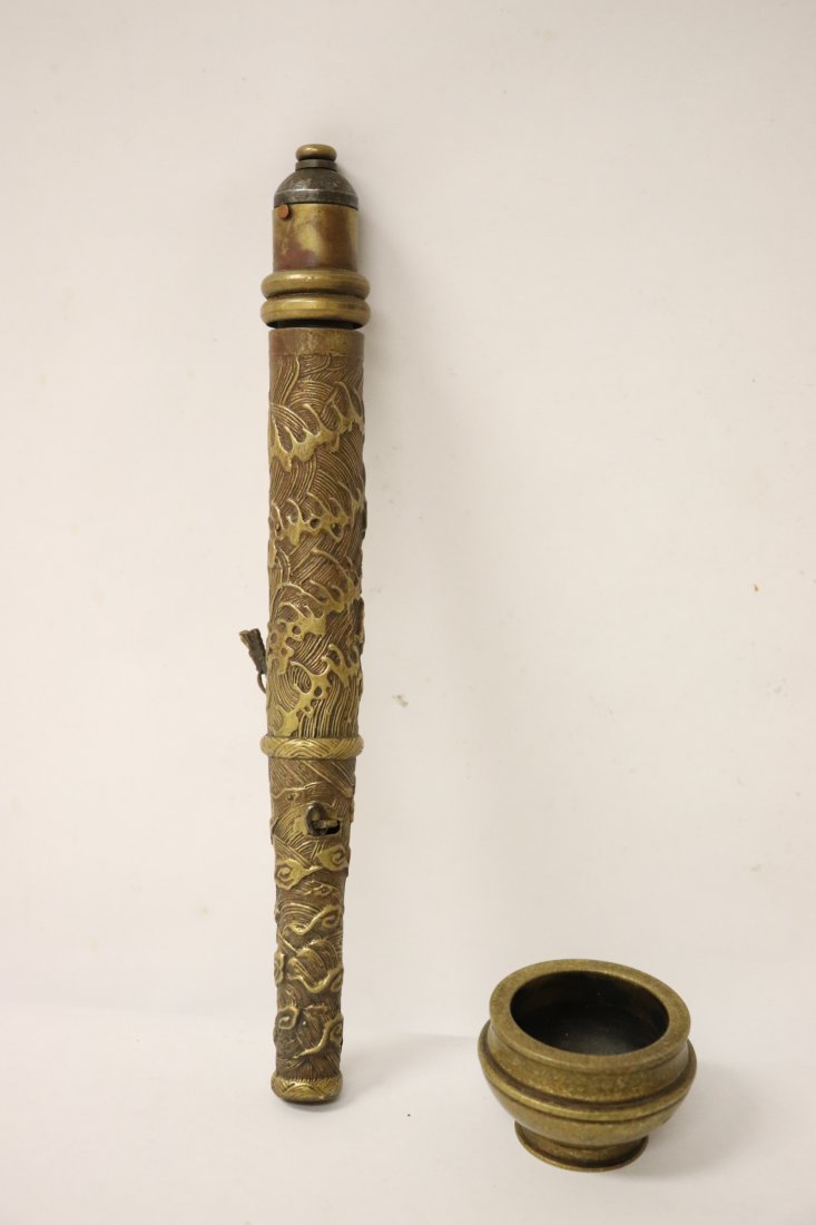 bronze/ brass lock, and a small bronze censer (1 of 10)