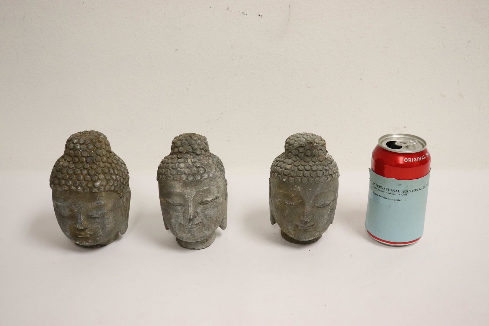 3 Chinese stone carved Buddha heads (1 of 10)