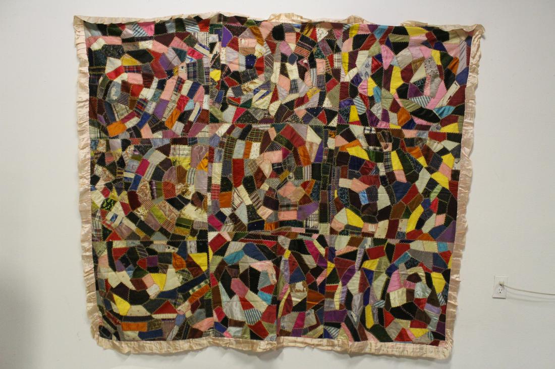 Antique patch quilt on silk (1 of 11)