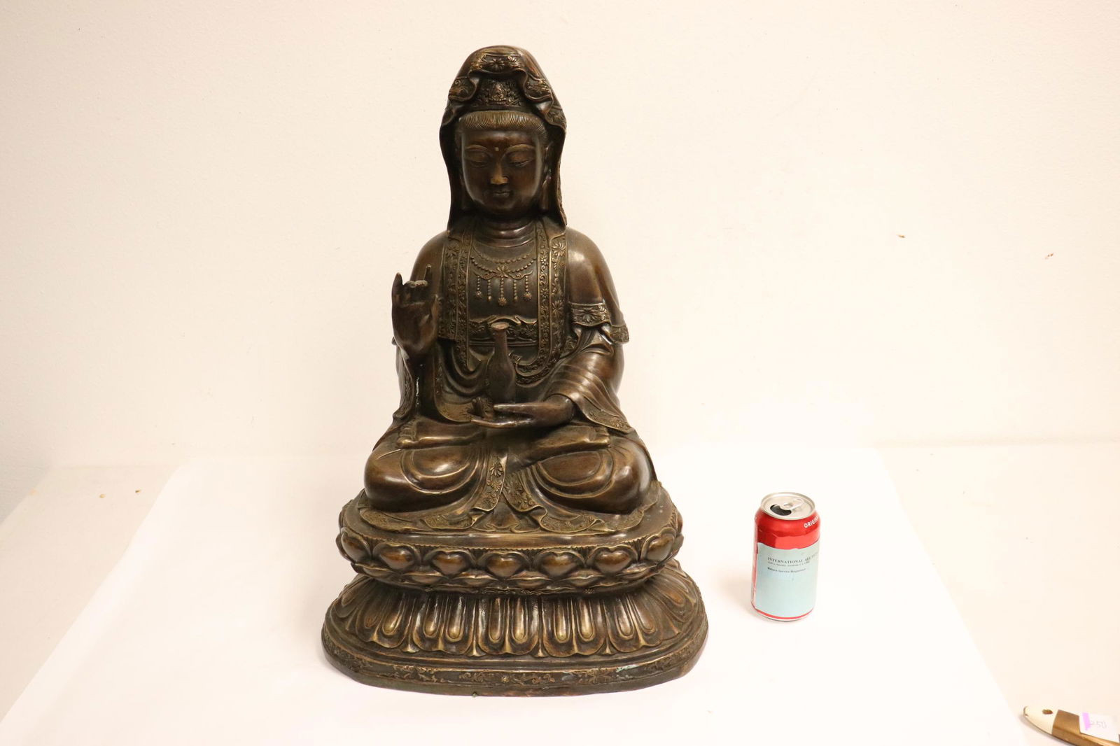 A large Chinese bronze sculpture of deity (1 of 11)